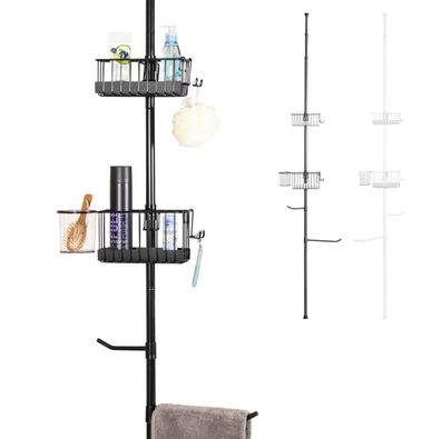 bremermann Teleskop-Badregal, 2 Körbe, 2 Stangen, Stange bis max. ca. 290 cm