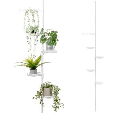 bremermann Teleskop-Blumenregal mit 4 Ablagen, höhenverstellbar, weiß
