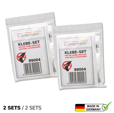 bremermann 2er Klebe-Set für Klebe-Montage von Bad-Accessoires PIAZZA & Lucente