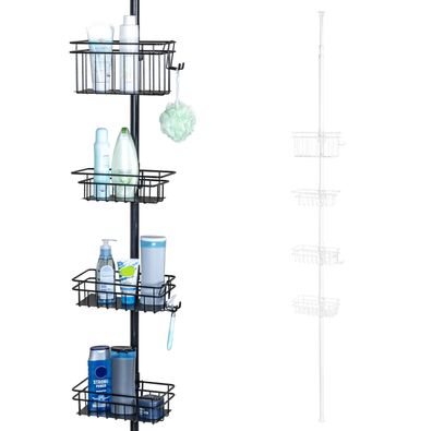 bremermann Teleskop-Badregal, 4 Körbe Duschregal bis max. ca. 290 cm