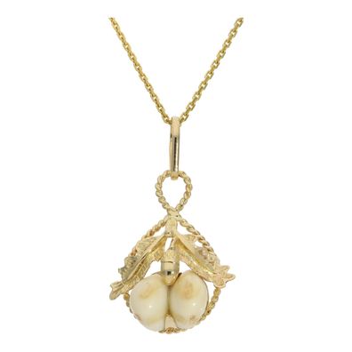 Trachten Anhänger mit Grandel, Gold 585, Handarbeit, Second Hand, wie neu 25325436 ge
