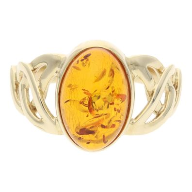 Gold Ring mit Bernstein Gold 375 Second hand wie neu 25325781 getragen