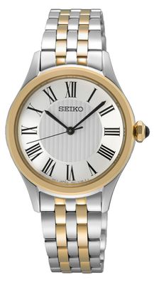 Seiko Damenuhr Klassik SUR612P1 Edelstahl, Gold plattiert