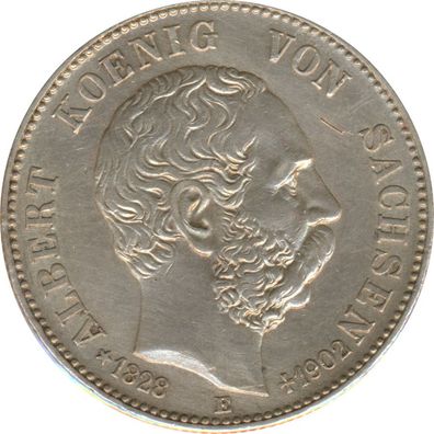 Sachsen 2 Mark 1902 E Auf den Tod von König Albert Silber*