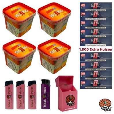 Pall Mall Allround Volumentabak Maxi Box 4x 310g, Red Xtra Hülsen, Zubehör