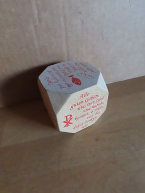 Gebetswürfel Würfel aus holz mit 6 Tischgebeten rote Schrift