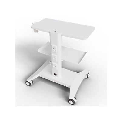 Beistellwagen "WAVE" weiss Praxiswagen | 3 Steckdosen