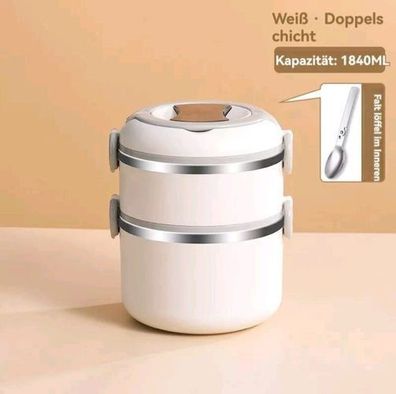 Lunchbox Brotdose Auslaufsicher Studt-Box Brotzeit-Dose aus Edelstahl 3 Fächer