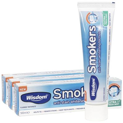 3x Wisdom Smokers anti Stain Whitening Zahnpasta 50ml