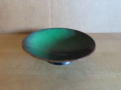Zierschale Dekoschale Metall mit Emaille klein grün schwarz ca.8,3 cm Ø
