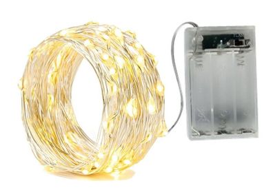 Lichterkette mit 66 Micro LED warmweiß 100 cm Timer Batteriebetrieb