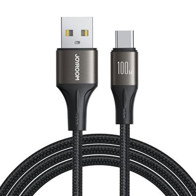 Joyroom Light-Speed Series S-A25 USB-A/USB-C Kabel 100W 1,2 m – Schwarz