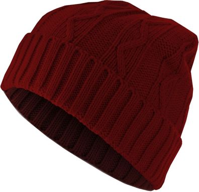 MSTRDS Beanie Beanie Cable Flap Maroon