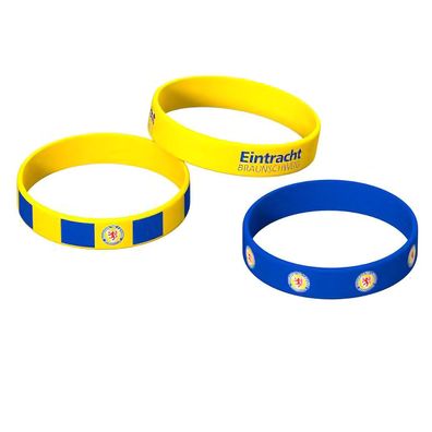Eintracht Braunschweig Silikonarmbänder 3er-Set Fussball Blau/Gelb