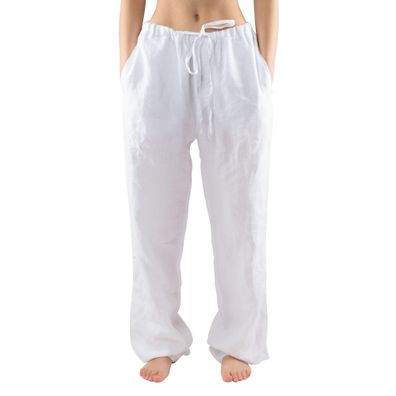 Zoeppritz Basis Stay white trousers 000 100% Linen L/XL 328010 / /bverkauf nur