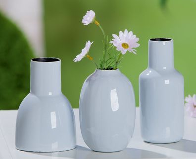 Gilde, Deko-Vase, klein, "Piccolo", Metall, blau, L. 6.5 cm, B. 7.5 cm, H. 11.5