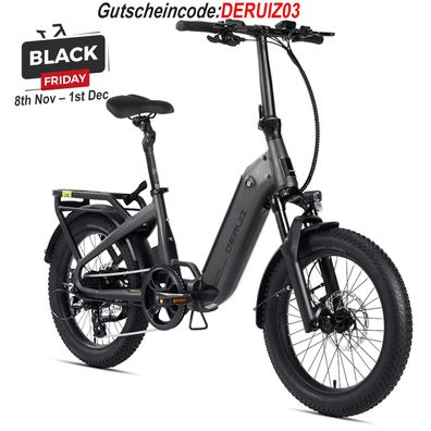 DERUIZ E Bike Peridot 2.0 Gen. Elektrofahrräder Klappräder Faltrad 250W Ebike