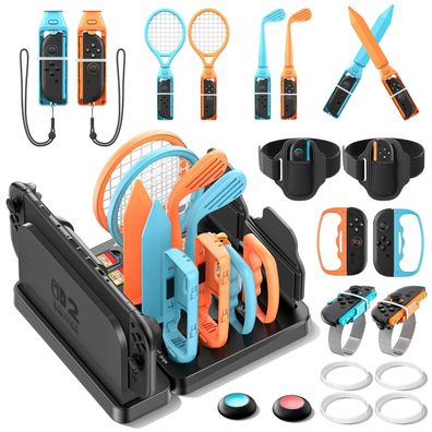 Switch 2 Sports Accessories Bundle with Organizer Storage Stand for Sports Games