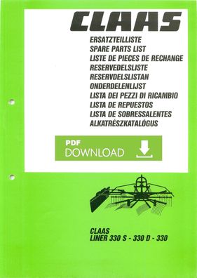 Ersatzteilliste für den Claas Liner 330 S 330 D 330