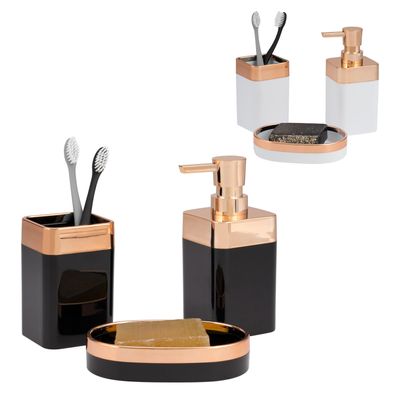 bremermann Badezimmer-Set 3-tlg. SAVONA, Kunststoff, Badezimmer-Zubehör-Set