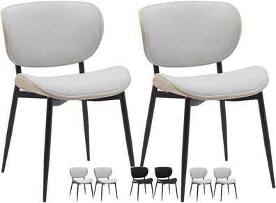 2 Stühle Set Esszimmerstuhl Stoff Besucherstuhl Wohnzimmerstuhl Küchenstuhl