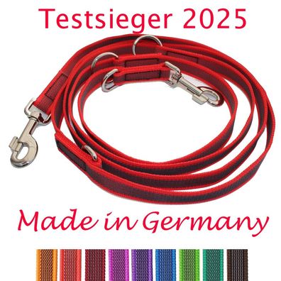 Hundeleine große Hunde 3m verstellbar Anti-Slip rutschfest Nylon gummiert Führleine