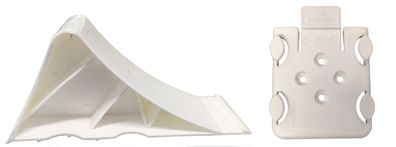 1 Unterlegkeil und 1 Halter Größe 20 - Kunststoff weiß