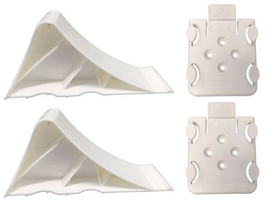2 Unterlegkeile und 2 Halter Größe 20 - Kunststoff weiss