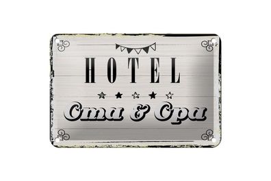 Blechschild Hotel Oma und Opa, 4 verschied Größen, Blechschilder