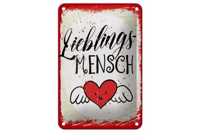 Blechschild Lieblingsmensch Herz Engel, 4 verschied Größen, Blechschilder
