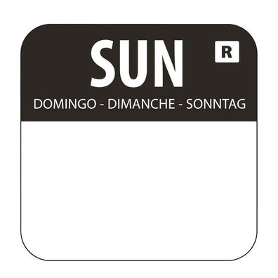 Vogue Farbcode Sticker Sonntag Schwarz (1000 Stück)