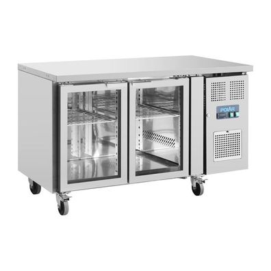 Gastronomie Polar U-Serie 2-Türiger Thekenkühlschrank Mit Glastüren