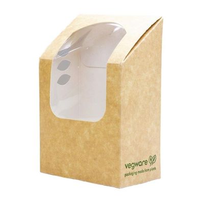 Vegware Kombostierbare Wrap-Boxen Braun Mit Pla-Sichtfenster