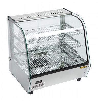 Buffalo Warmhaltevitrine 687x670x568mm mit 3 Roste 120 Liter und Rundumglas