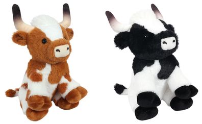 1 Plüschtier Kuh 30cm Kühe Stofftiere Kuscheltiere Bauernhoftiere Bauernhof Tiere