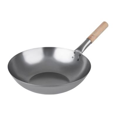 Vogue Wok milder Stahl flacher Boden 35,6()cm