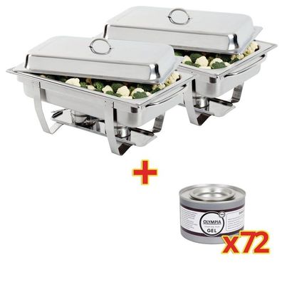 Sonderangebot 2 X Milan Chafing Dish Mit 72 X Brennpaste