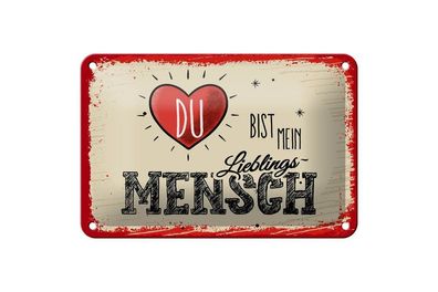 Blechschild Du bist mein Herz Lieblingsmensch, 4 verschied Größen, Blechschilder
