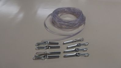 10 m Planenseil transparent 8 mm und 8 x Seilendverschluss mit Simplexhaken