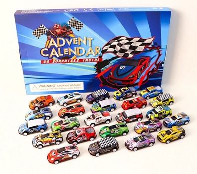 Adventskalender 2025, Rennwagen-Adventskalender, 24 Autos, Weihnachtsgeschenk