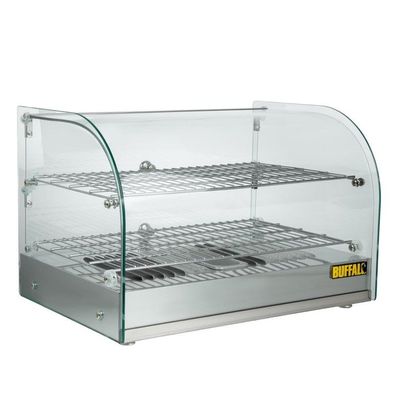 Buffalo Warmhaltevitrine 376x554x376mm Tischmodell mit 45Liter und Rundumglas
