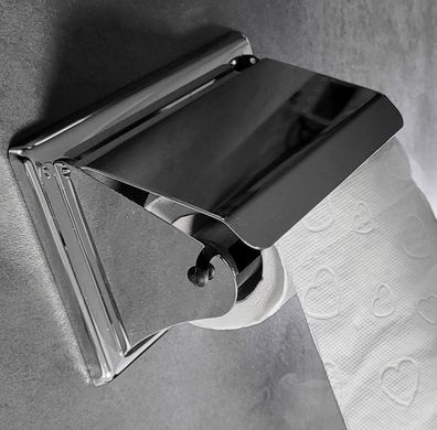 Standard Toilettenpapierhalter m. Deckel Metal verchromt 450107 "ProduktEconomy"
