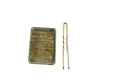 A & A Haarnadel 240er Box Gr. M 6 cm gold gewellt