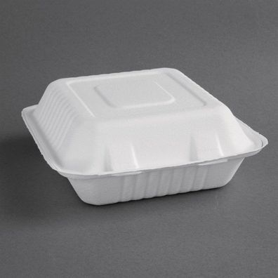 Fiesta Compostable Kompostierbare Menüboxen Aus Bagasse Mit Klappdeckel 22,3Cm