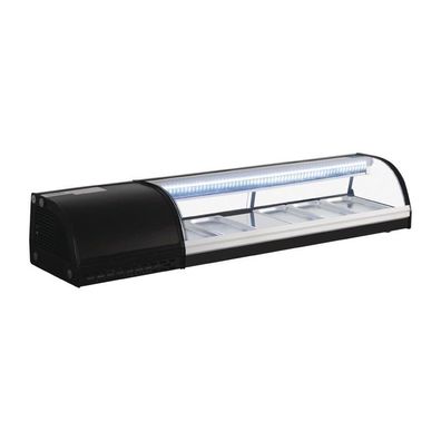 Sushi Kühlvitrine 150cm – Polar Serie G – LED & gebogene Frontscheibe