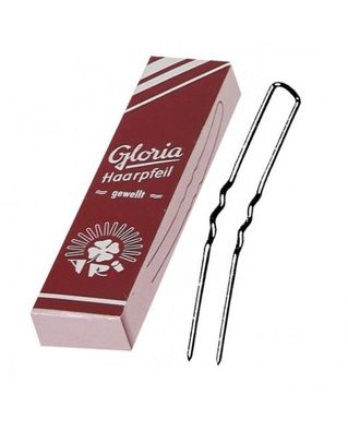 Haarpfeile ARI Gloria gebogen und gewellt 90 mm schwarz 10er-Pack