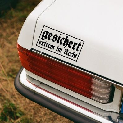 Auto Aufkleber "gesichert extrem im Recht" gesichert rechtsextrem AfD Sticker #0342