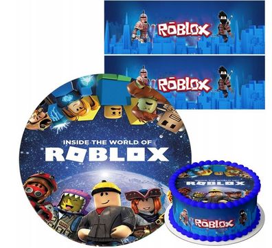 Mega Set Roblox Essbar 20cm Game Tortenaufleger Torte Tortenbild Zuckerbild TEXT