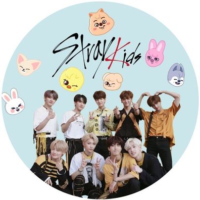 STRAY KIDS Essbar Hyunjin Felix Zuckermasse Tortenbild Tortenaufleger + 4 Muffin