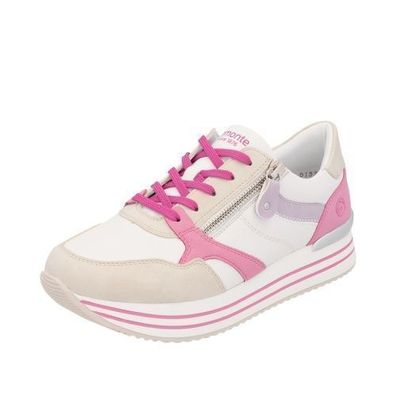 Remonte Sneaker - Weiß / Pink Glattleder